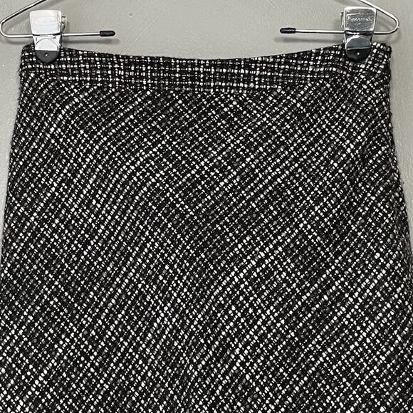 Gap Fits Small Black White Tweed Skirt Academia Career Flare School Preppy Y2K - Picture 2 of 11
